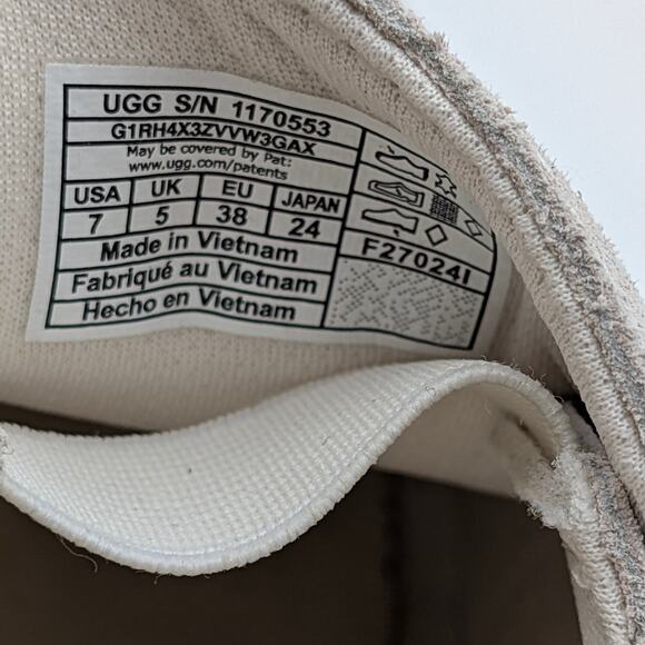 UGG Zilo Slip On Comfort Sneakers Shoes Women's Beige/White Size US7 EU38 - Picture 7 of 9